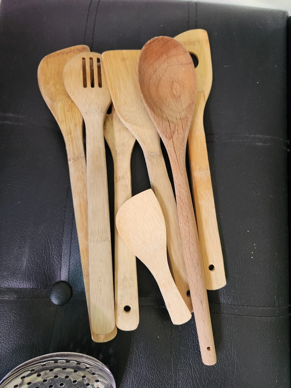 Natural Bamboo Kitchen Utensil Set - Light Wood